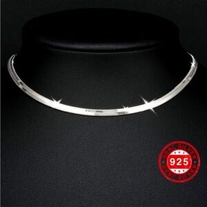S925 Sterling Silver Hypoallergenic Flat Snake Bone Chain